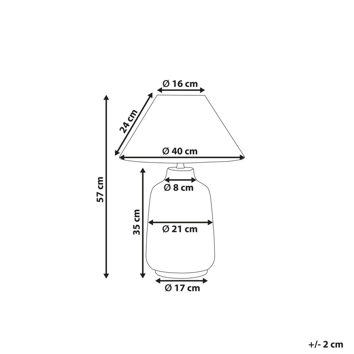 TISCHLAMPE Careta 40/40/57 cm - Grün, Keramik (40/21/57cm) - Beliani