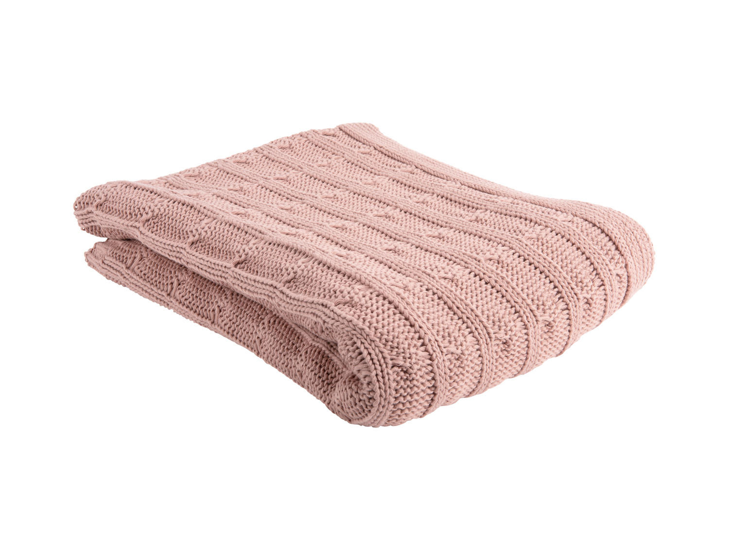 DECKE Cable 170/130 cm - Pink, Textil (130/170cm) - Present Time