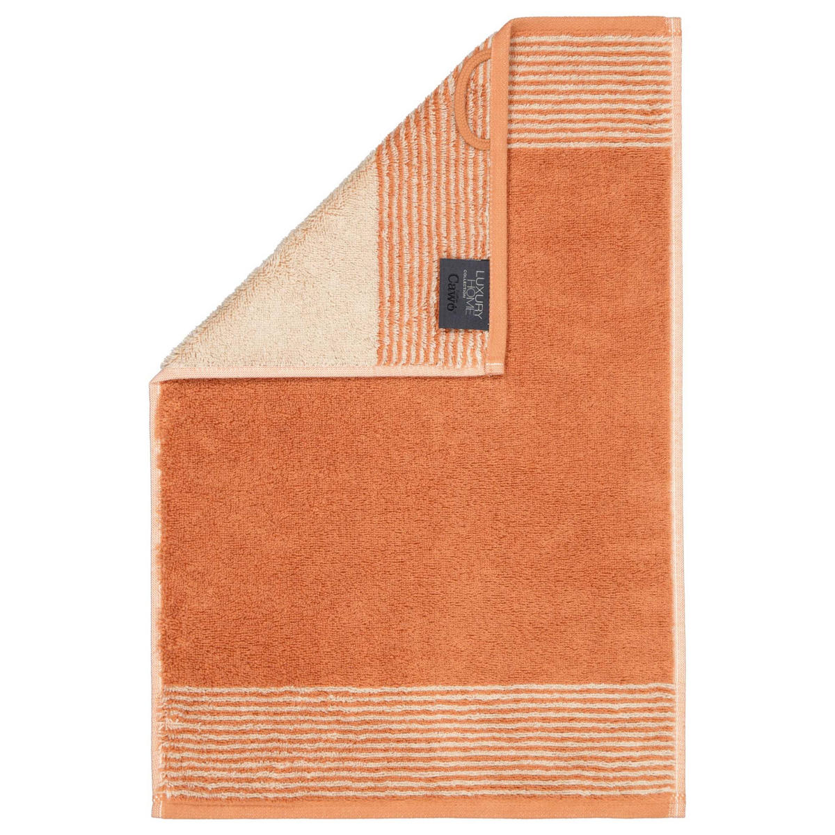 GÄSTETUCH LUXURY HOME TWO-TONE 590 KUPFER - 32 - Orange, Naturmaterialien/Textil (30/50cm) - Cawoe
