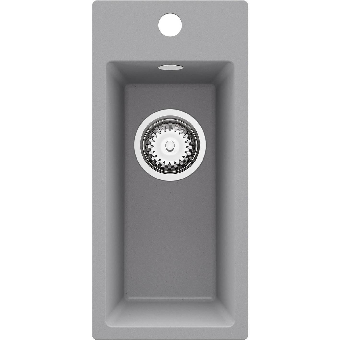 SPÜLBECKEN - Riga, 2-er set Grau 23/50 cm, 1 Becken + Ablauf-Set ab 25er Unterschrank - Grau, Kunststoff (23/200/500cm) - Primagran