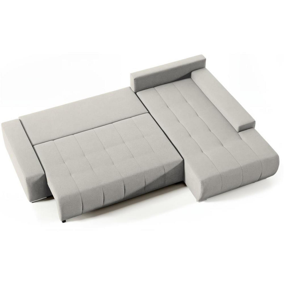 ECKSOFA Draco L beige rechts - Chromfarben/Beige, Textil/Metall (267/186cm) - Beautysofa