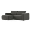 ECKSOFA Links Samt Stoff Grau - Dunkelgrau/Schwarz, Kunststoff/Textil (167/224cm) - Makamii