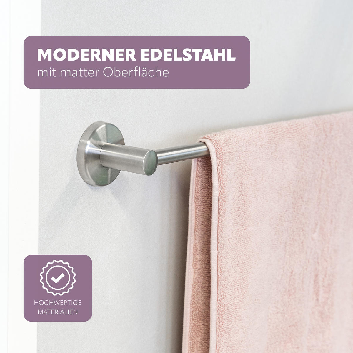 BADETUCHSTANGE PIAZZA, Edelstahl - Edelstahlfarben, Metall (76/6/6cm) - bremermann