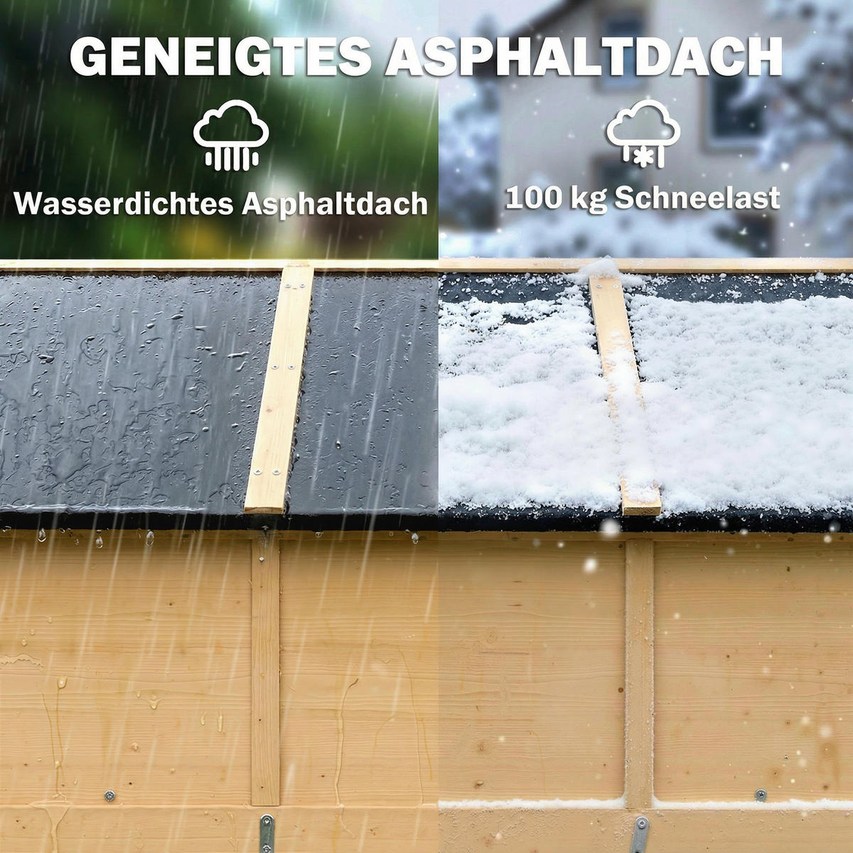 GERÄTESCHUPPEN DE-09248 Holzoptik - Naturfarben, Holz (147/198/68cm) - ComfortXL