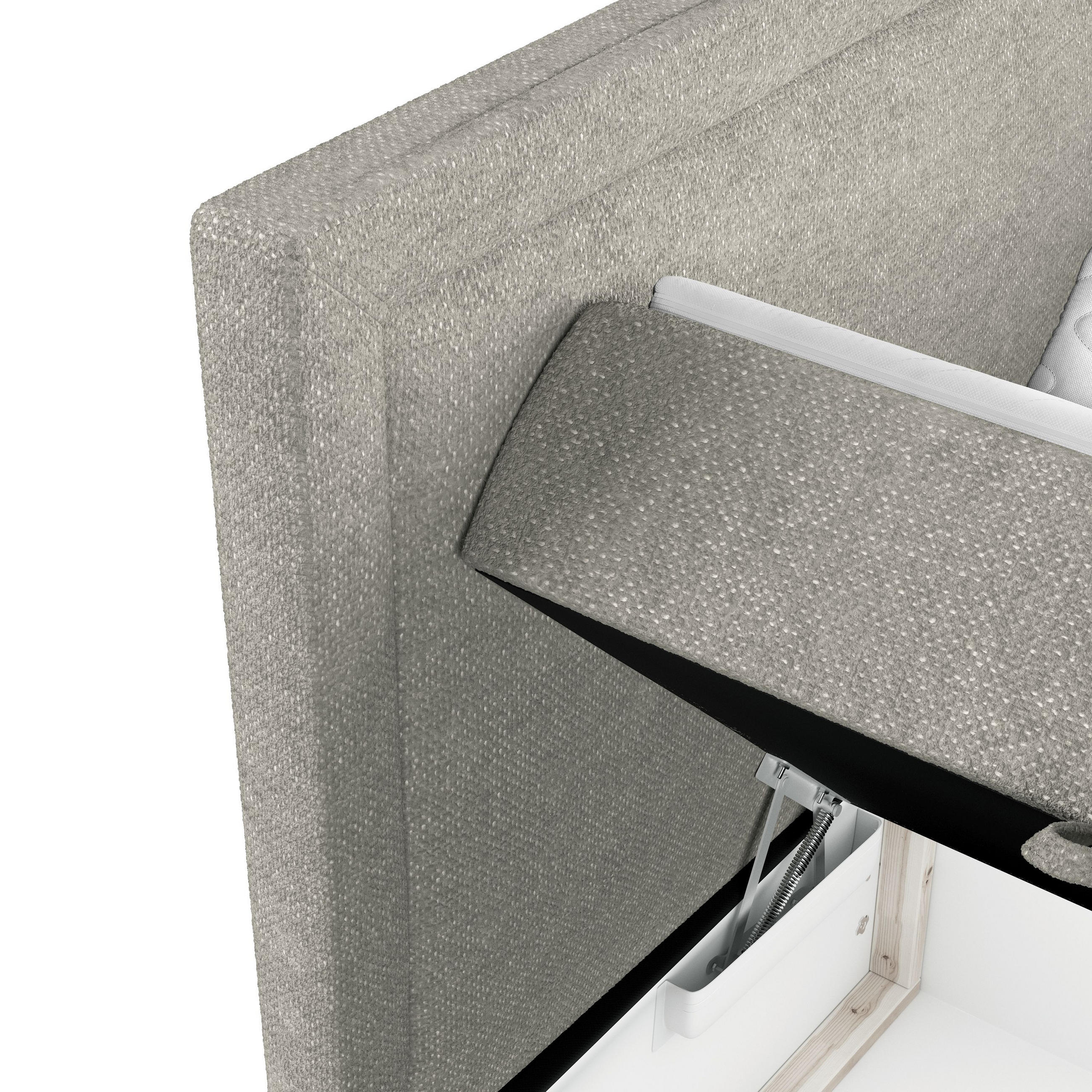 Thumbnail - Maison de Reve Boxbett, Beige, Grau, Textil, Buche, Kiefer, H2, Höhe ca. 20 cm, 140x200 cm, Oeko-Tex® Standard 100, Reac...