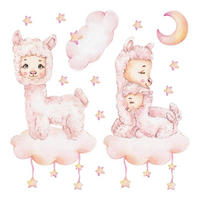 WANDAUFKLEBER 60x108cm - Pastellfarbene Schafe - Multicolor, Kunststoff (60/108/0.1cm) - Wallfluent