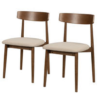 ESSZIMMERSTUHL - 2er-Set - Eiche massiv / Beiger Webstoff - Eichefarben/Beige, Holz/Textil (47/78/51cm) - home24