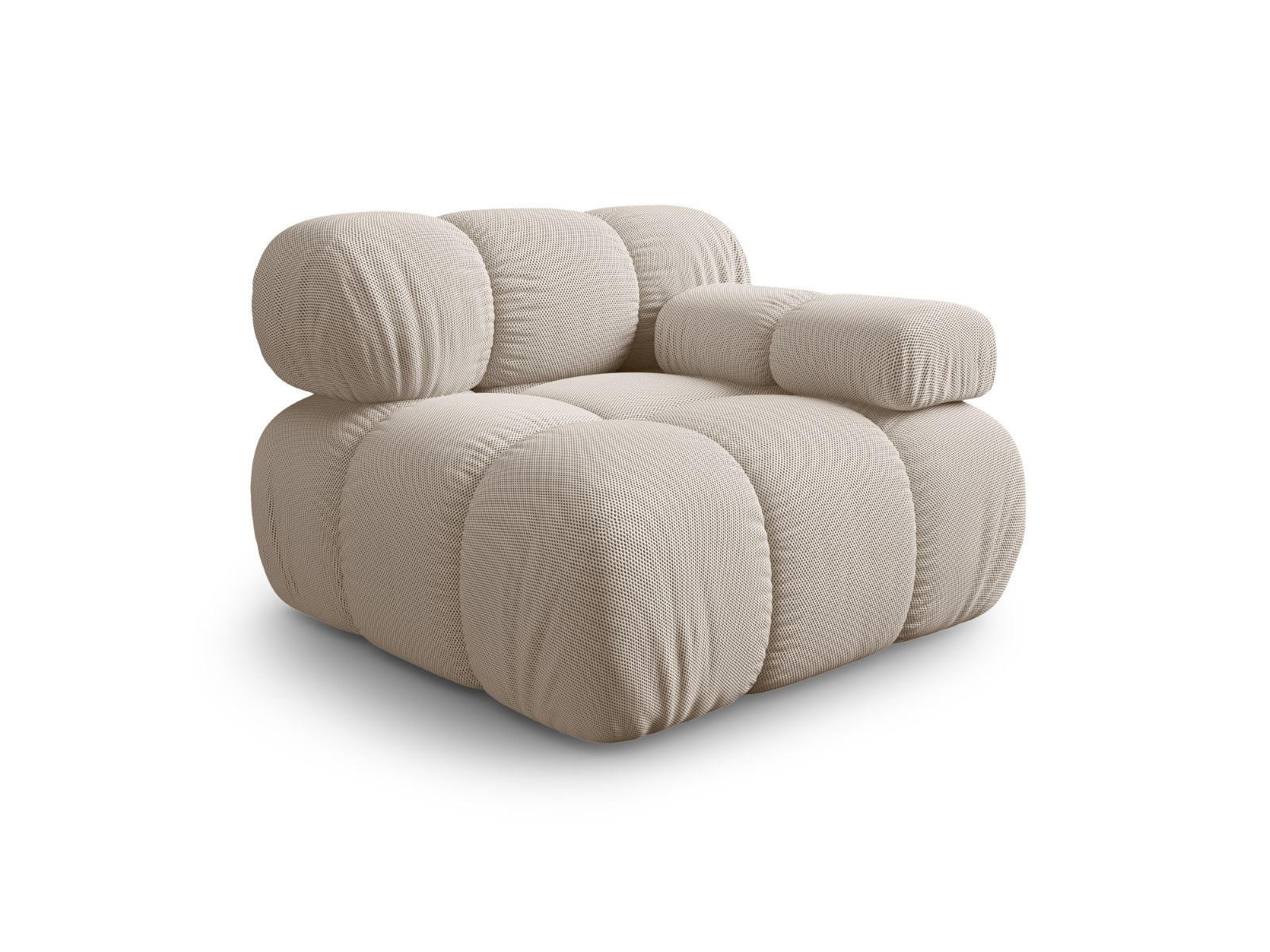 MODUL rechts Bellis aus 3D-Stoff leichtes beige - Creme, Textil (94/70/94cm) - Micadoni