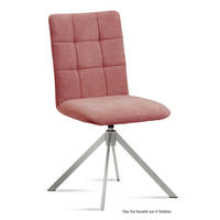 ESSZIMMERSTUHL drehbar (6er-Set) Drucie 47x91x60 Edelstahl/Rosewood - Edelstahlfarben/Dunkelrosa, Kunststoff (60/91/47cm) - 58aufmkessel