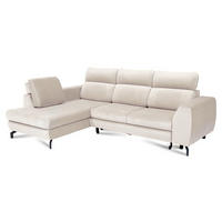 POLSTERECKE ANTE beige mit verstellbaren Kopfstützen - Beige, Textil/Metall (266/184cm) - Idohome