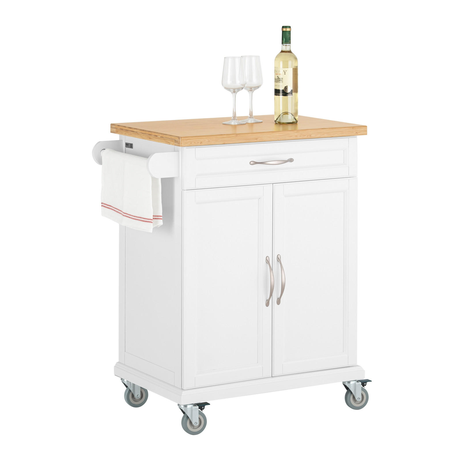 KÜCHENWAGEN Weiß - Weiß, Holzwerkstoff (74/90/46cm) - SoBuy