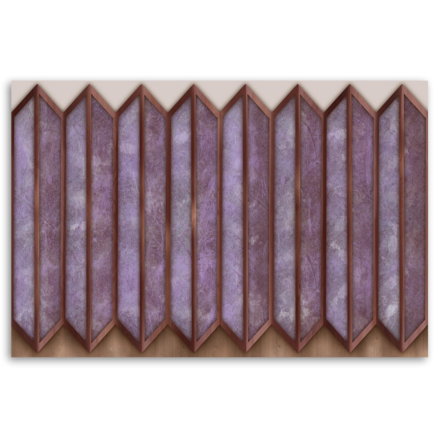 WANDBILD buntes 3d fenster - Lila, Textil (60/40cm) - Feeby