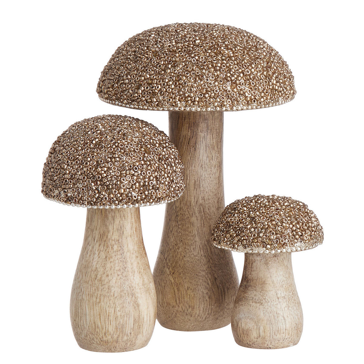 DEKO-PILZ Harvest Love - Goldfarben, Glas/Holz (12/26/12cm) - Butlers