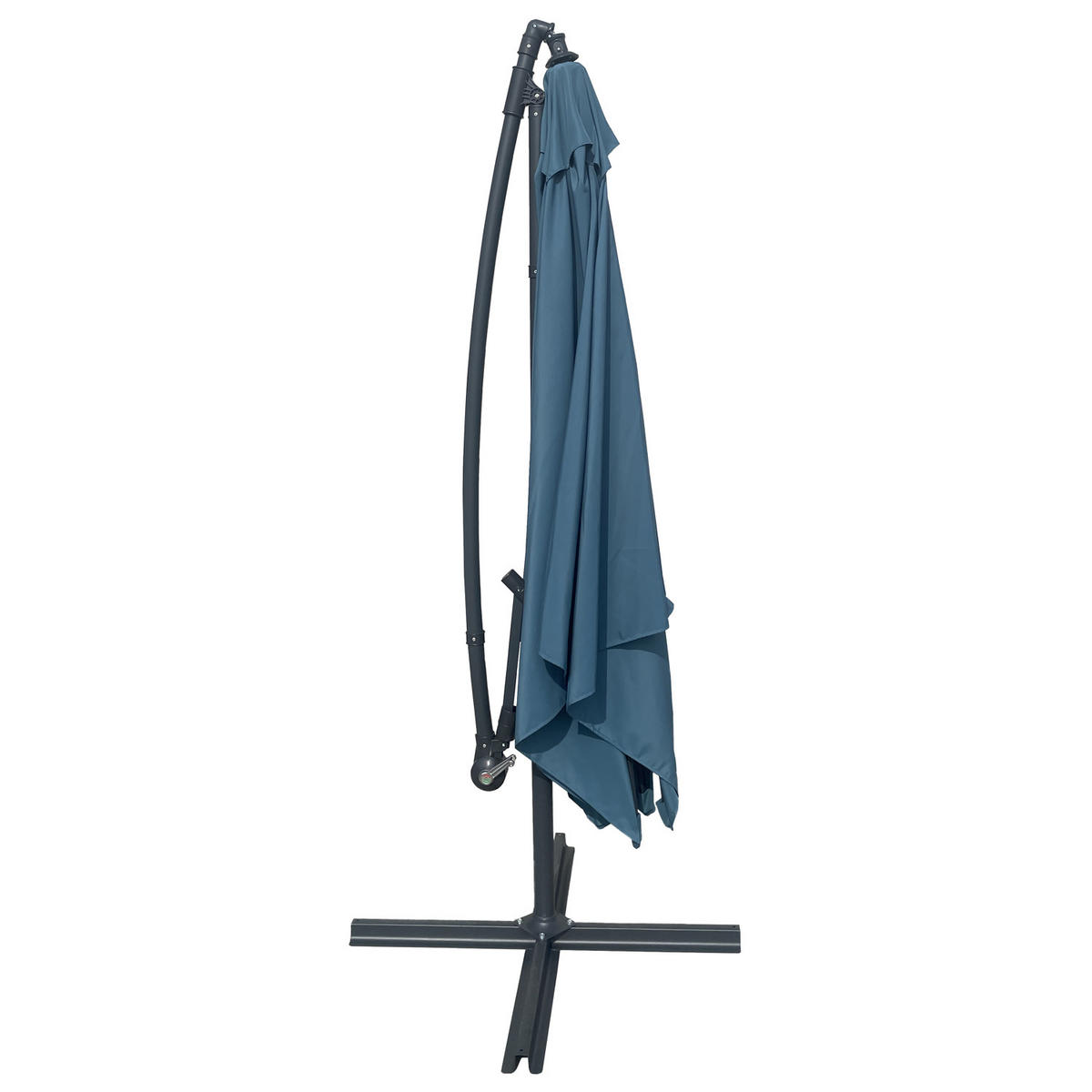 SONNENSCHIRM Molokai Blau und Grau 270/270 cm - Blau, Textil (270/270cm) - Happy Garden