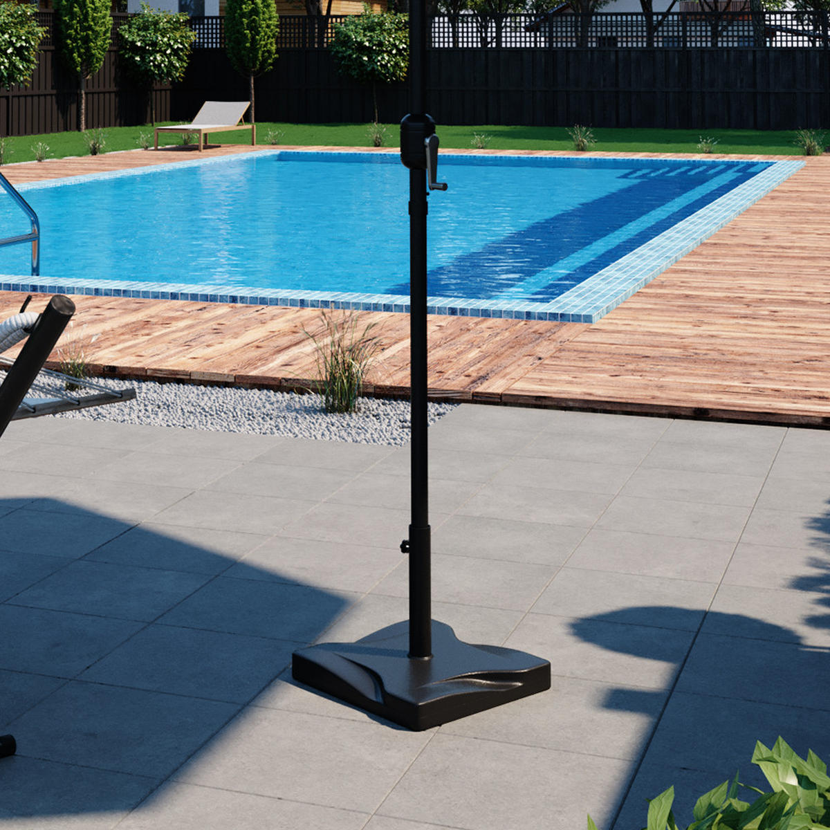 SONNENSCHIRMSTÄNDER Schwarz 42 x 42 cm - Schwarz, Metall (42/42cm) - OK-Living