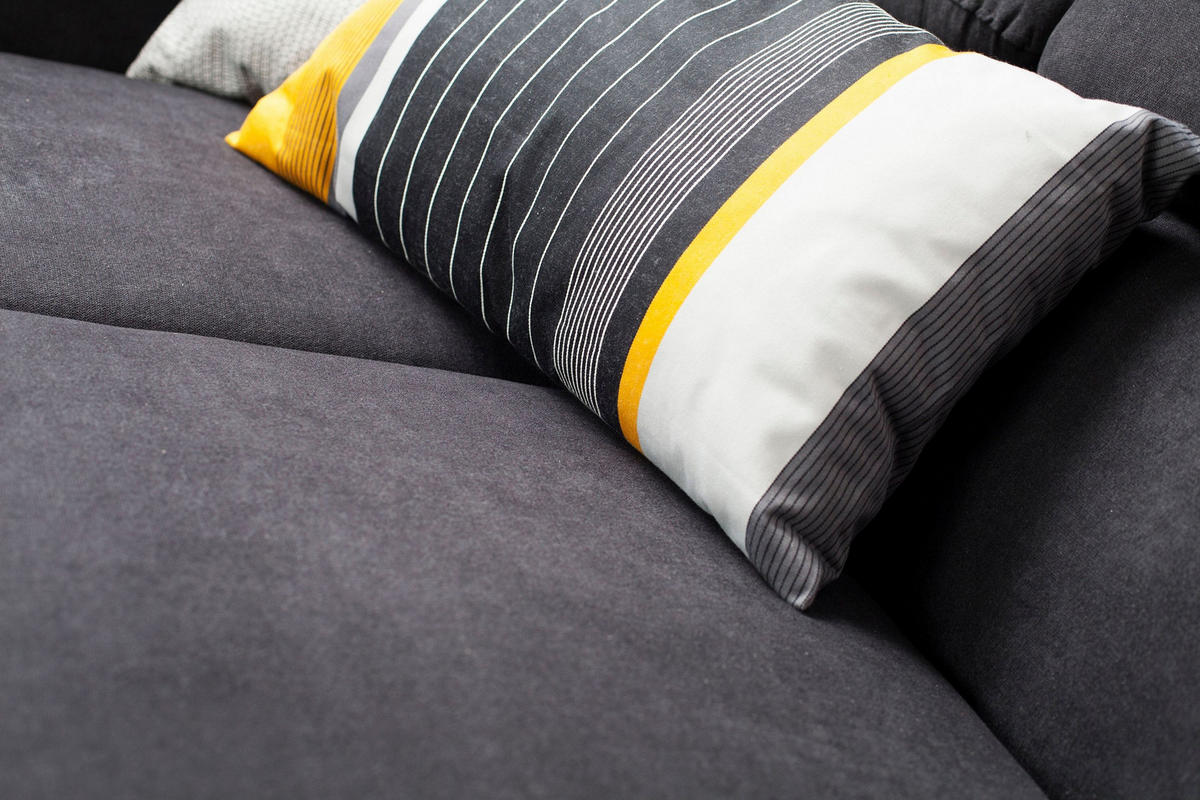 ECKSOFA SACRO Braun Plüsch-Stoff mit Schlaffunktion - Braun, Holz (271/221cm) - MASSENO