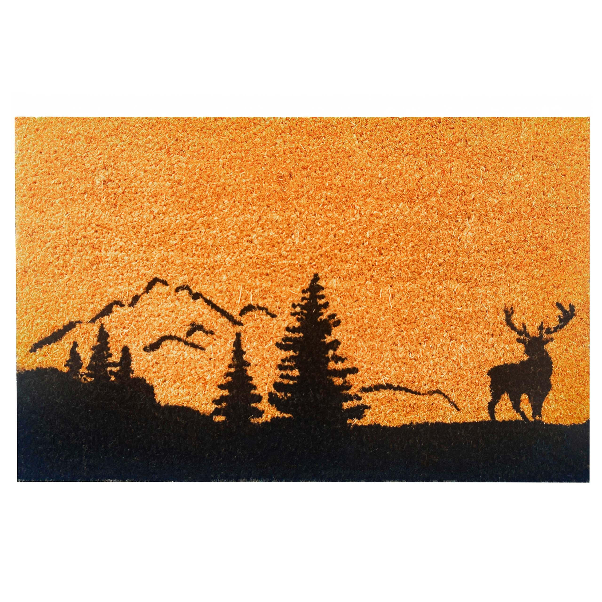 ROHOŽKA Přírodní kokosová s motivem protiskluzová 60x40 cm - světle hnědá, textil/plast (60/40cm) - Relaxdays