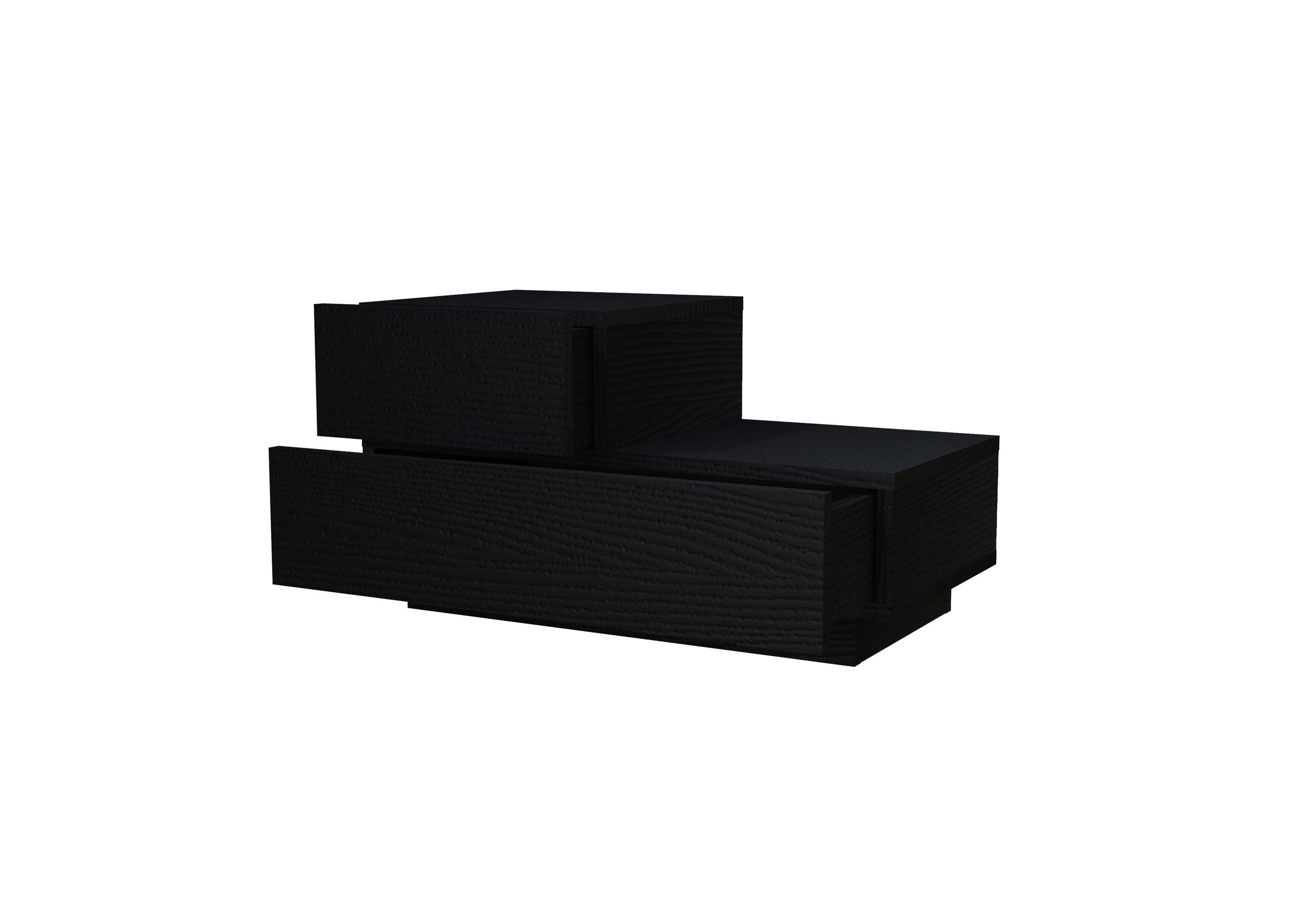 NACHTTISCH Chester Holzoptik Schwarz LED mit 2 Schubladen 9727 - Schwarz, Holzwerkstoff (70/38.3/22.3cm) - moebel17