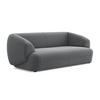 3-SITZER SOFA Samt Stoff Grau - Dunkelgrau/Schwarz, Kunststoff/Textil (212/81/98cm) - Makamii