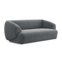 3-SITZER SOFA Samt Stoff Grau - Dunkelgrau/Schwarz, Kunststoff/Textil (212/81/98cm) - Makamii