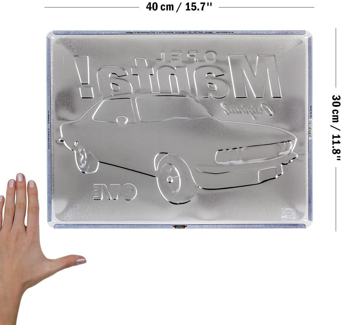 BLECHSCHILD 30/40 cm Opel Manta GT/E - Multicolor, Metall (40/30/0.2cm) - Nostalgic-Art