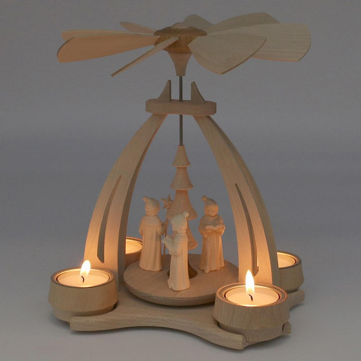 TISCH-PYRAMIDE Kurrendesänger Figuren a. Südtirol 14/18/24 cm - Multicolor, Holz (0.1/24/0.1cm) - Dekoteam24