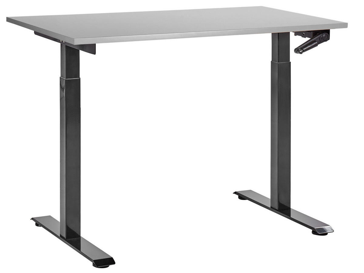 SCHREIBTISCH grauschwarz 120/72 cm manuell höhenverstellbar Destin III - Schwarz/Grau, Holz (72/120/74cm) - Beliani
