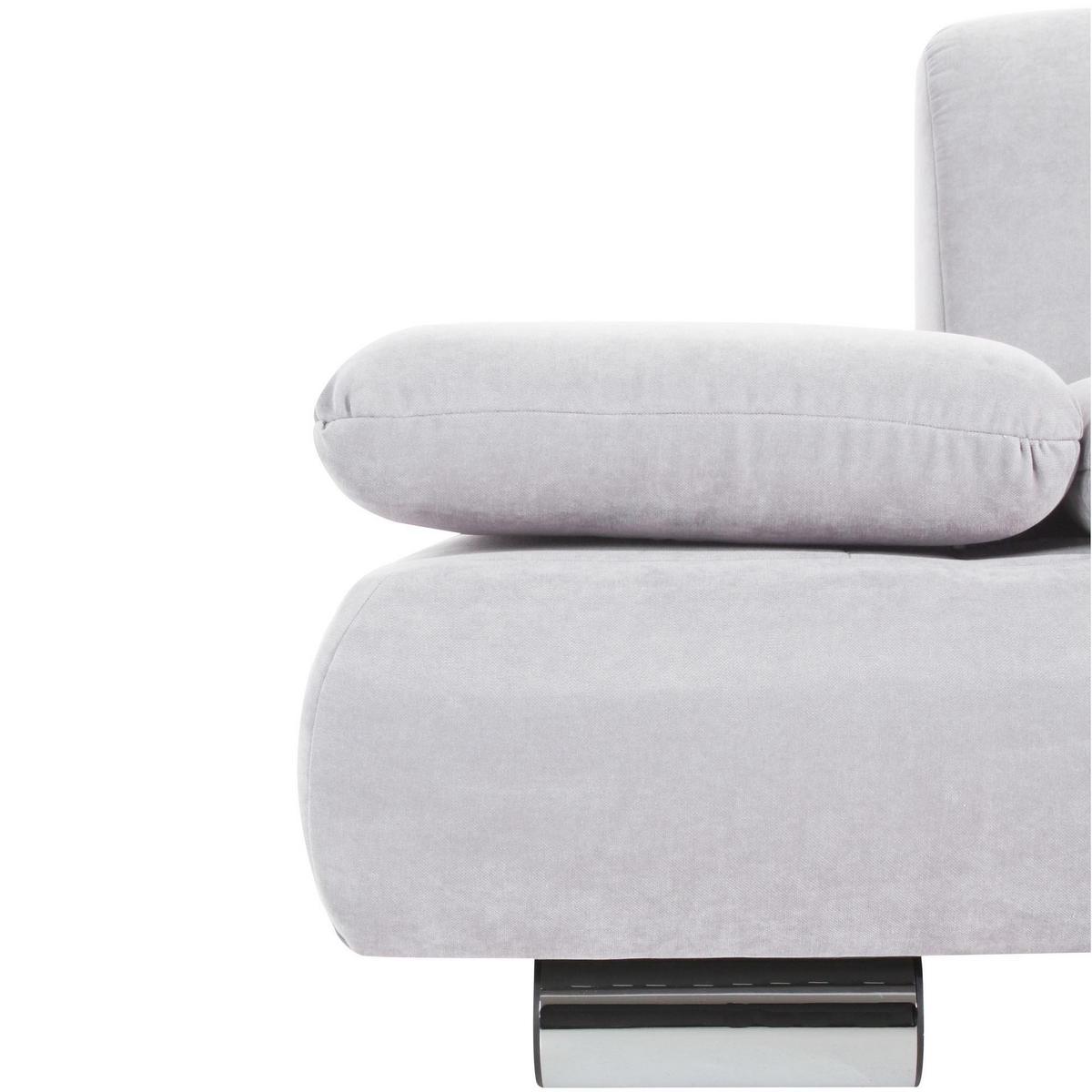 SOFA 2-Sitzer Kaye Bezug Veloursstoff Metallfuß verchromt / creme - Weiß, Kunststoff (190/76/90cm) - 58aufmkessel