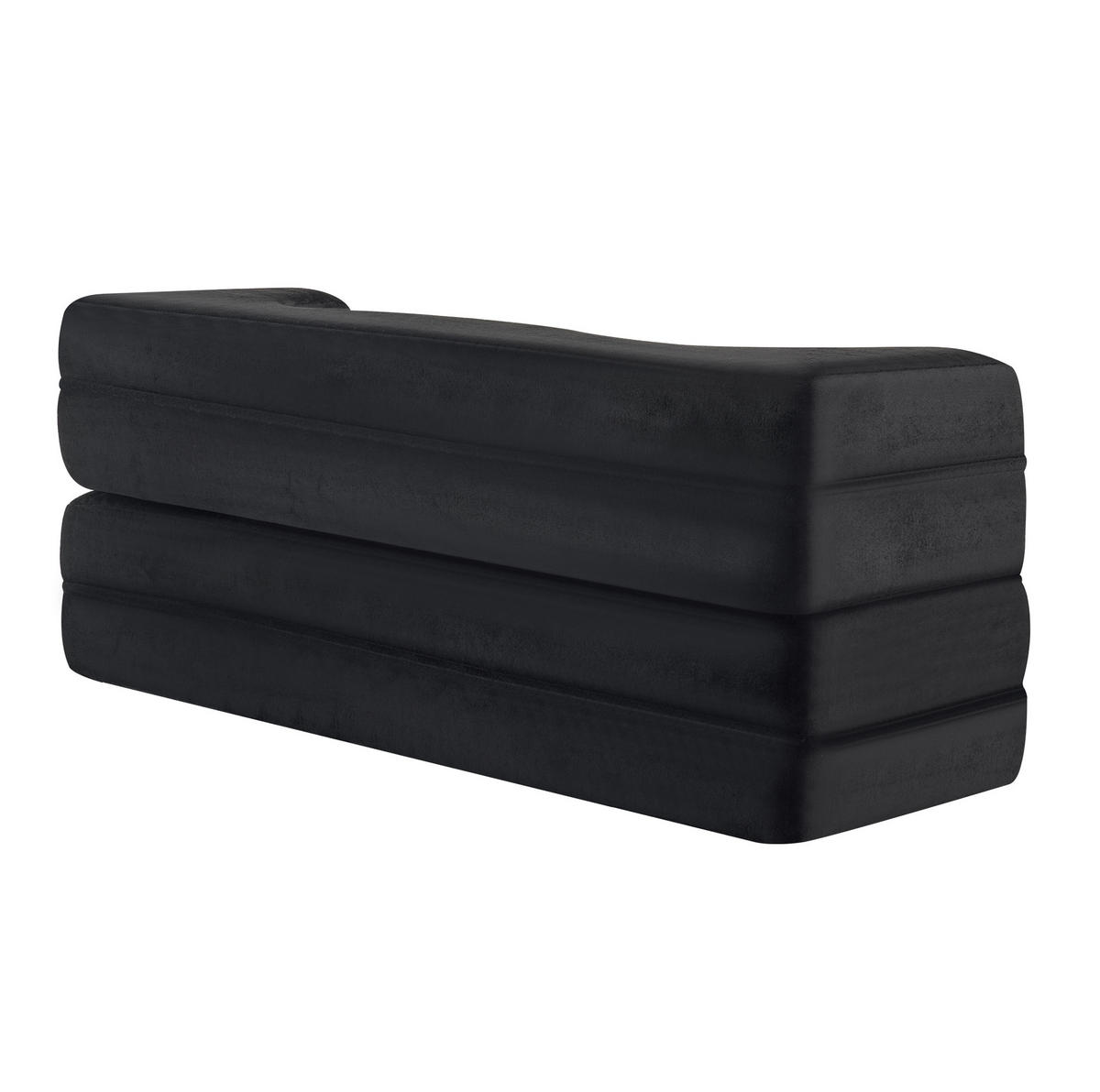 SCHLAFSOFA 2-in-1 faltbar Schwarz mit 2 Kissen - Schwarz, Kunststoff (180/70/55cm) - Meubliv