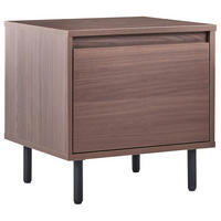 NACHTTISCH mit 1 Schublade Dunkelbraun Nikea - Dunkelbraun, Holzwerkstoff (40/45/45cm) - Beliani