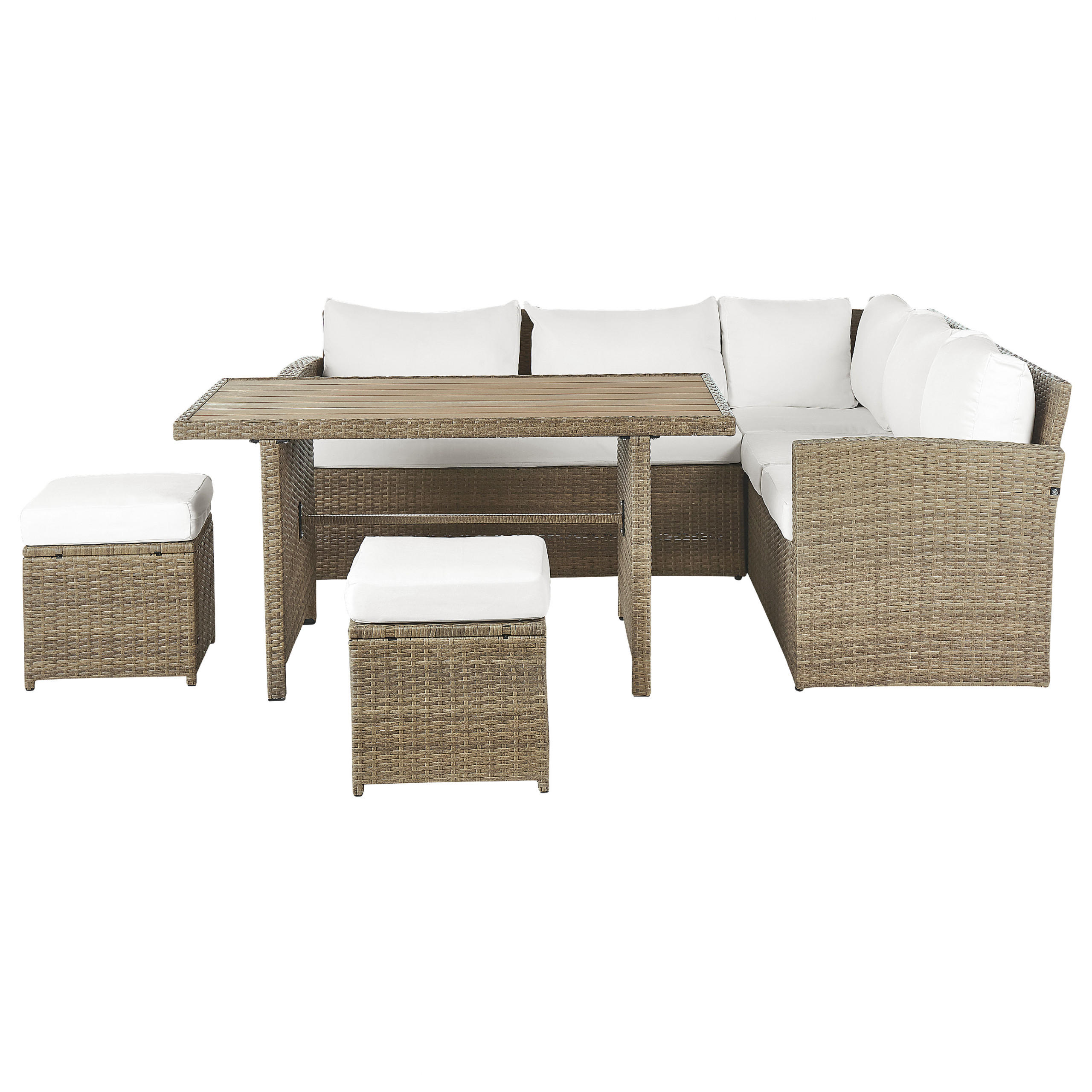 LOUNGE set cu 5 locuri ratan perne alb Bardi