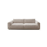 BIG SOFA RAINA Taupe Cord - Taupe/Schwarz, Kunststoff/Textil (254/85/150cm) - KAWOLA