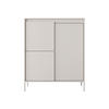 KOMMODE SENSO 3D Hoch, Geriffelte MDF-Fronten, Push-to-Open, Metallfüße, 103,5x123,4x39,5 cm - Beige - Beige/Creme, Holz/Holzwerkstoff (104/124/40cm) - DomoHome