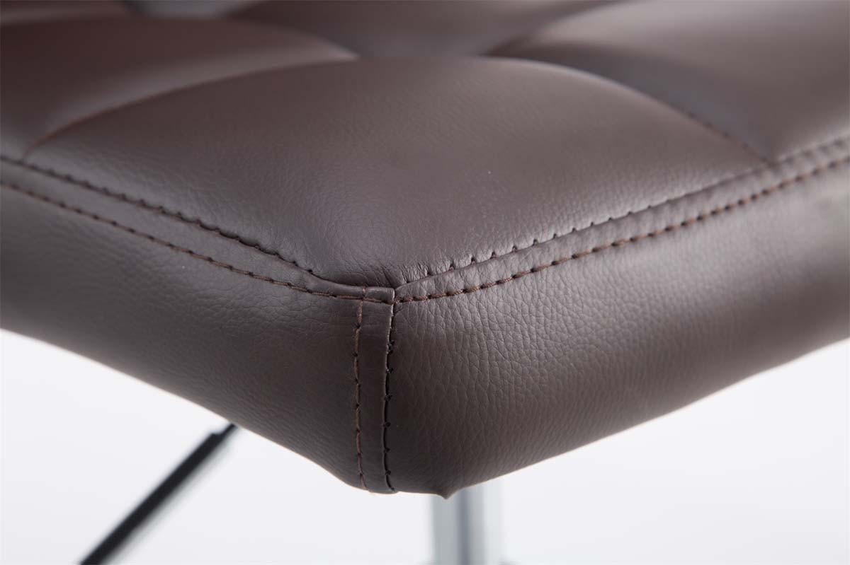 BARHOCKER 2er Set Bangko Kunstleder Braun - Braun, Leder/Metall (44/74/49cm) - DELUKE