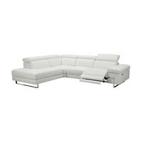 ECKSOFA Opera Echtleder mit 1 x Relaxfunktion Weiß - Weiß, Leder/Metall (218/269cm)