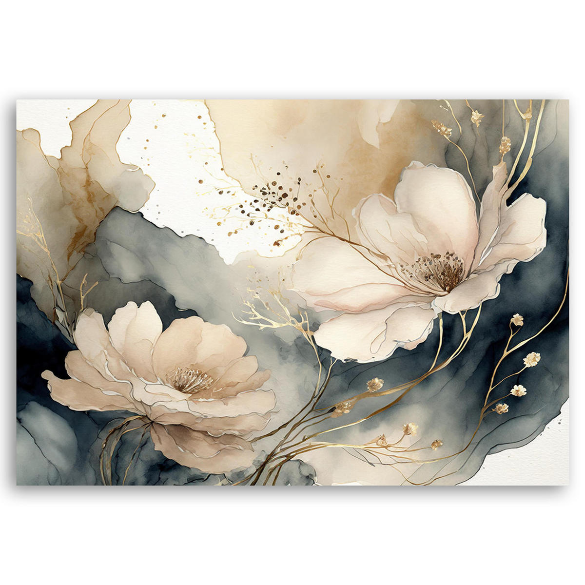 WANDBILD pflanzen botanicals abstraktion - Beige, Textil (60/40cm) - Feeby