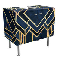 WASCHBECKENUNTERSCHRANK Art Deco Gold 60/55/35 cm - Goldfarben, Holzwerkstoff (60/55/35cm) - Bilderwelten