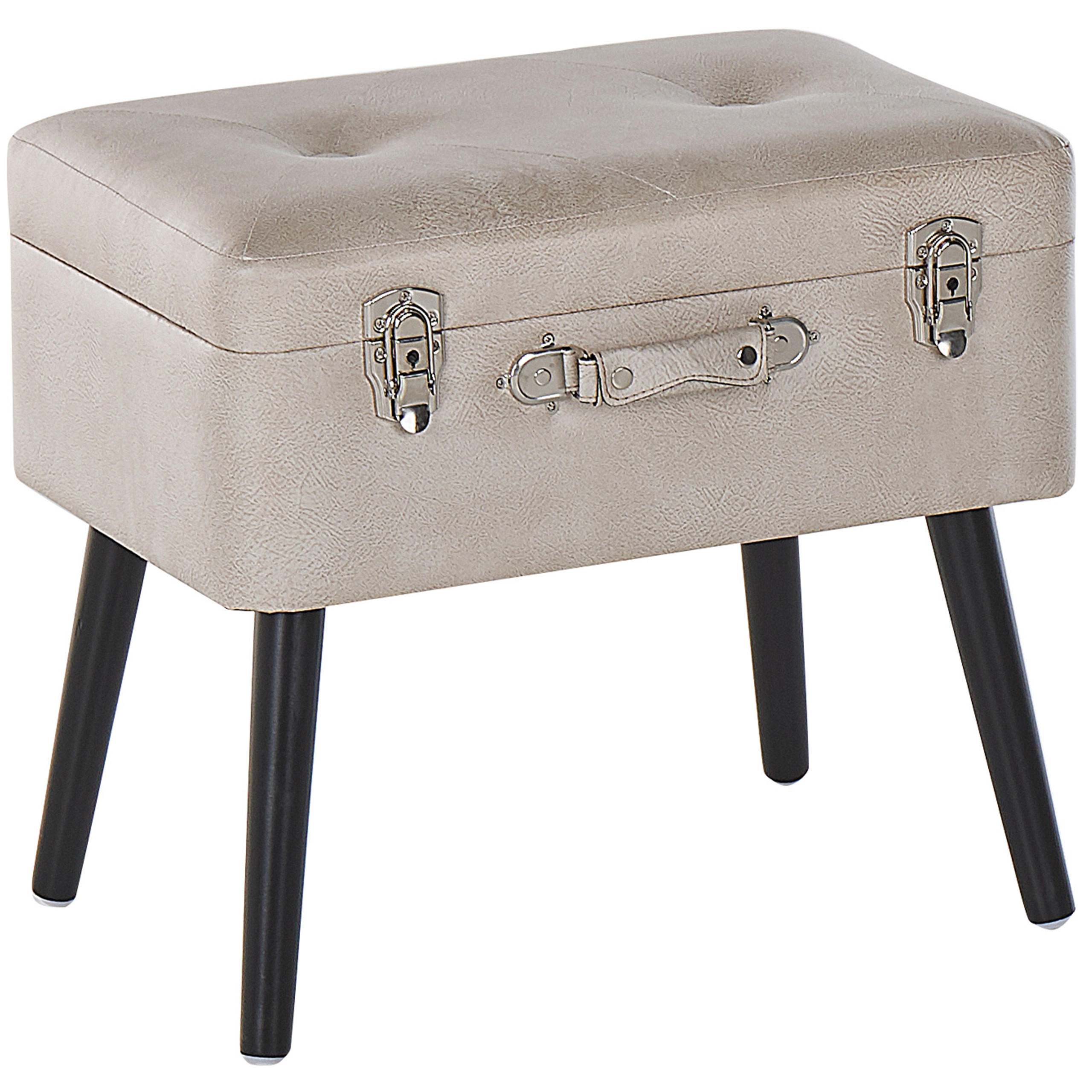 HOCKER Mallard 36/52/46 cm - Beige, Kunststoff/Textil (52/46/36cm) - Beliani