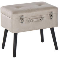 HOCKER Mallard 36/52/46 cm - Beige, Kunststoff/Textil (52/46/36cm) - Beliani