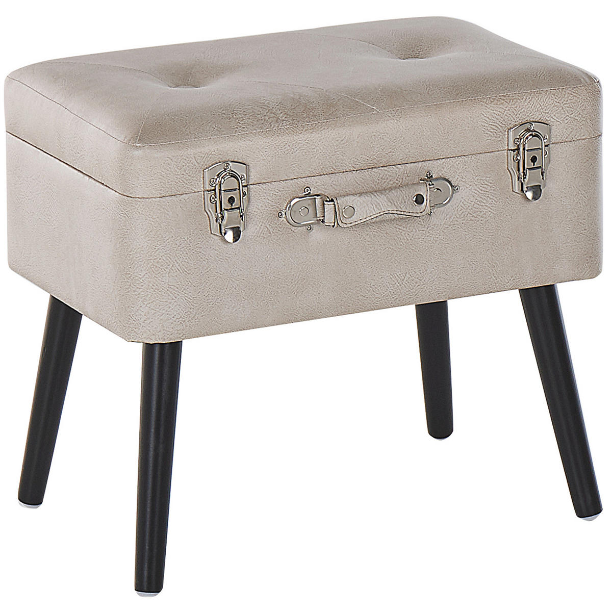HOCKER Mallard 36/52/46 cm - Beige, Kunststoff/Textil (52/46/36cm) - Beliani