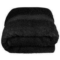 BADETUCH Linz Schwarz 100x200 cm - Schwarz, Textil (100/200cm) - Lashuma