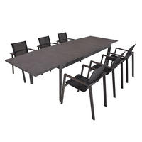 GARTEN-SITZGRUPPE Eike 7-teilig Gartenmöbel-Set - Grau, Kunststoff - DELUKE