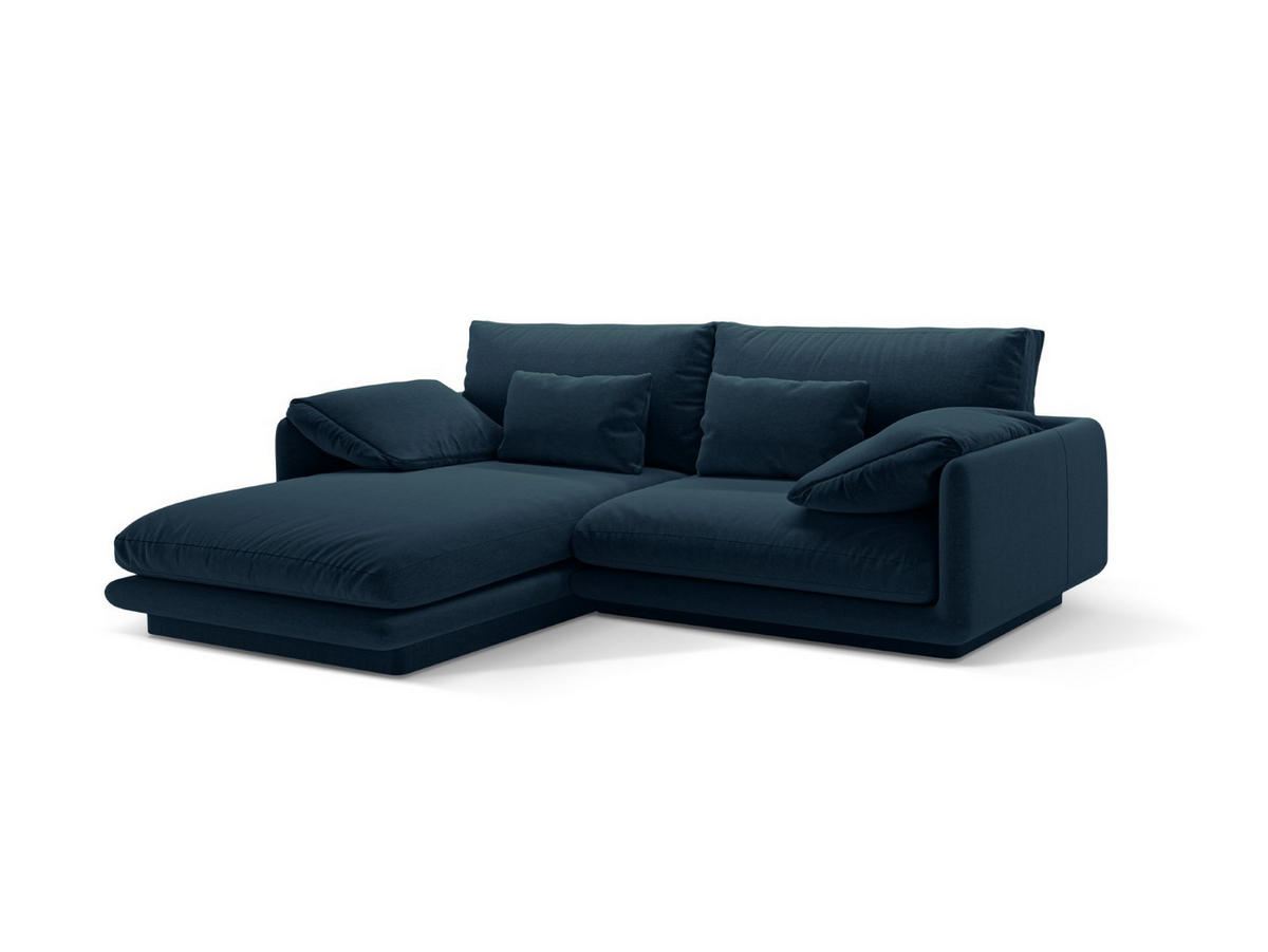 ECKSOFA links Torino aus strukturiertem Stoff marineblau 3 Sitzplätze - Blau, Textil (170/220cm) - Micadoni