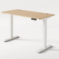 SCHREIBTISCH Elektrisch Höhenverstellbarer HomePro 140x70cm Weiß/Bambus mit Memory-Funktion, Anti-Kollisions Technologie - Hellgelb/Weiß, Holz (70/140/63.5cm) - Desktronic