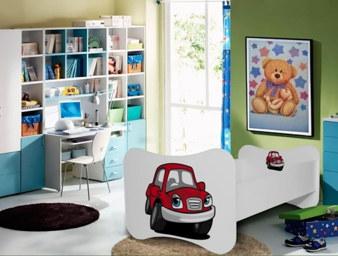 KINDERBETT Gonzalo rot / schwarz 88 / 164 / 63cm - Rot/Schwarz, Holz/Holzwerkstoff (80/160cm) - Feldmann-Wohnen