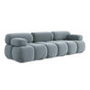 3-SITZER SOFA Samt Stoff Blau - Blau/Schwarz, Kunststoff/Textil (285/70/96cm) - Makamii