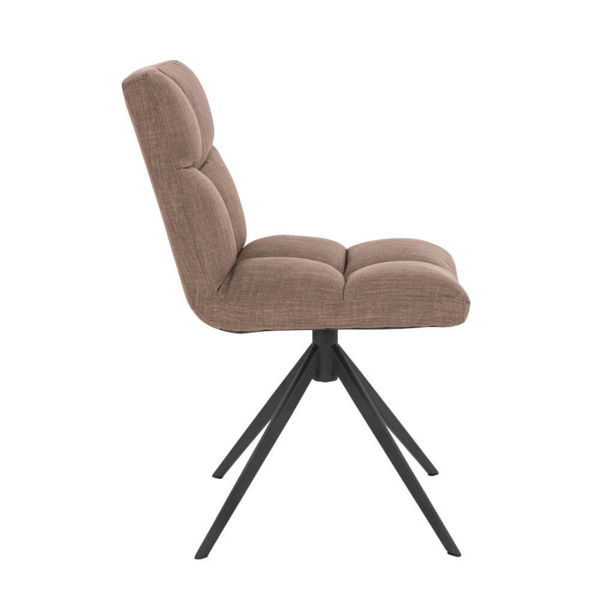 ESSZIMMERSTUHL drehbar Webstoff NODA – 2er Set Grau / Braun - Dunkelbraun/Graubraun, Textil/Metall (61/84/47cm) - Home Deluxe