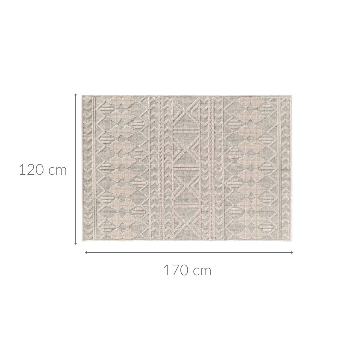 BODENMATTE Geprägtes Muster - Beige, Kunststoff (120/170cm) - Douceur d´intérieur