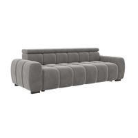 BIGSOFA ALESSIO Velours Silberfarben mit elektrischer Sitztiefenverstellung - Silberfarben, Kunststoff/Textil (248/77/108cm) - 99rooms