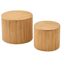 COUCHTISCH (2er set) Rund Braun 50 x 50 x 39 cm - Braun, Holz (50/50/38.5cm) - Nordlys